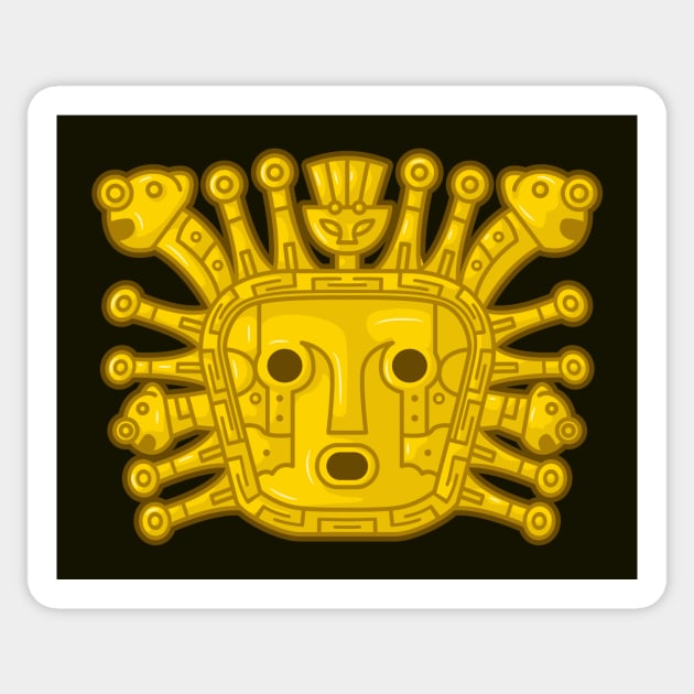 Ancient peruvian Incaic sun god knwowed as "Inti" representation Sticker by Drumsartco